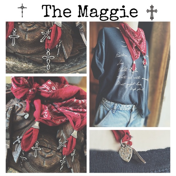 Artisan Vintage Spiderwear Accessories - Scarf Dip Dyed Bandana Crosses
